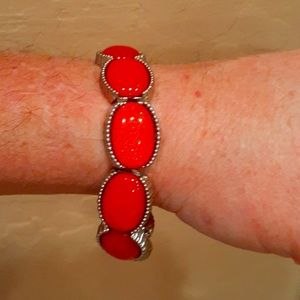 Slip on red and gold bracelet